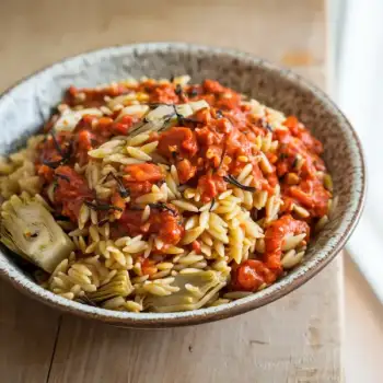 One-Pot Orzo with Sun-Dried Tomato and Artichoke Hearts