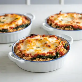 Cheesy Baked Orzo with Marinara