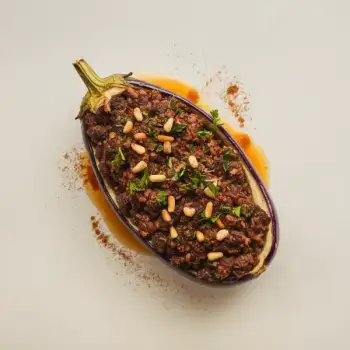 Lamb-Stuffed Eggplant with Cinnamon and Pine Nuts