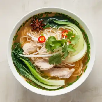 Fragrant Chicken and Bok Choy Noodle Soup