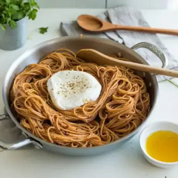 Spaghetti with Burrata and Garlic-Chile Oil