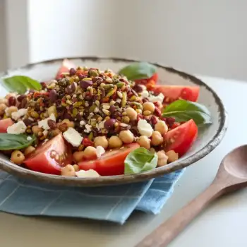 Tomato and Chickpea Salad with Herbed Nut Crunch