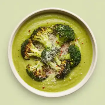 Broccoli-Potato Soup with Seared Florets