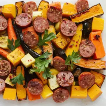 Roasted Spicy Sausage & Butternut Medley