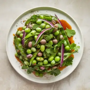 Minted Spring Pea Salad with Red Onion & Red Wine Vinaigrette