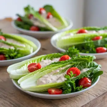 Romaine Salad with Tahini Ranch Dressing