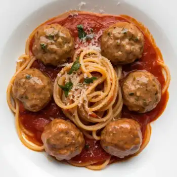 Classic Spaghetti with Easy Drop Meatballs in Tomato Sauce