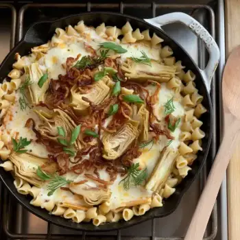 Baked Artichoke Pasta With Creamy Goat Cheese