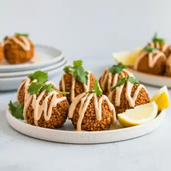 Middle Eastern Farro-Lentil Balls with Tahini