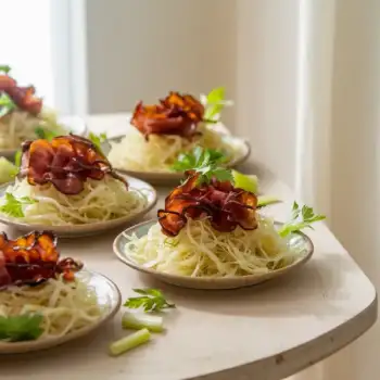 Crispy Pancetta and Celery Root Salad with Red Wine Vinaigrette