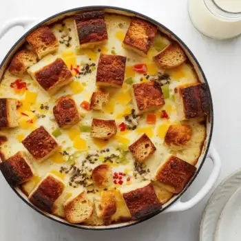 Overnight Cheesy Bread Pudding Bake