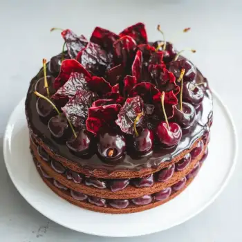 Decadent Chocolate-Cherry Delight Cake