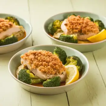 Chicken, Artichoke and Broccoli Bake with Herb Bread Crumbs