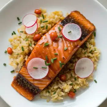 Spicy Maple-Glazed Salmon with Crispy Rice