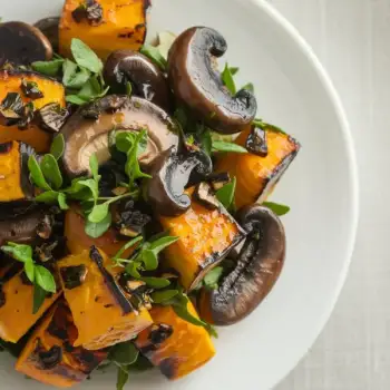 Charred Pumpkin & Shiitake Salad with Truffle Vinaigrette