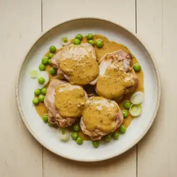 Creamy Honey Mustard Chicken Thighs in the Slow Cooker