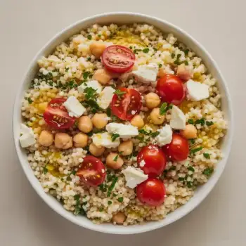 Mediterranean Pearl Couscous with Chickpeas and Feta