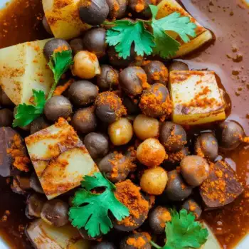 Spiced Black Chickpeas and Potatoes
