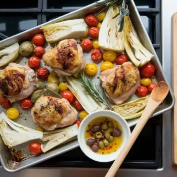 Sheet-Pan Chicken with Artichokes and Herbs