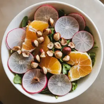 Citrus with Radishes and Hazelnuts