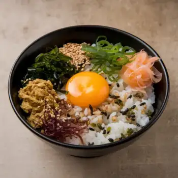 Egg-Topped Savory Rice Bowl