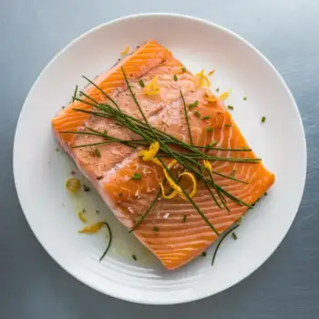 Lemon-Chive Infused Slow-Roasted Salmon