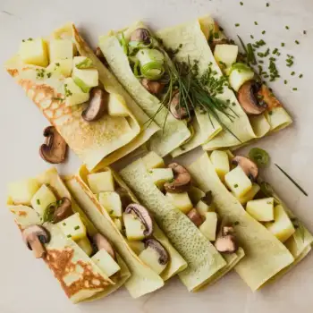 Savory Potato-Mushroom Crepe Pockets