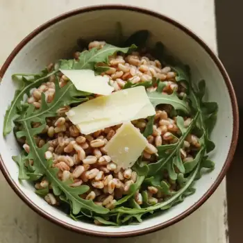 Pearled Farro Salad with Arugula, Pecorino, and Creamy Horseradish Dressing