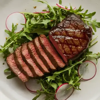 Balsamic-Glazed Sirloin with Aromatic Arugula Salad