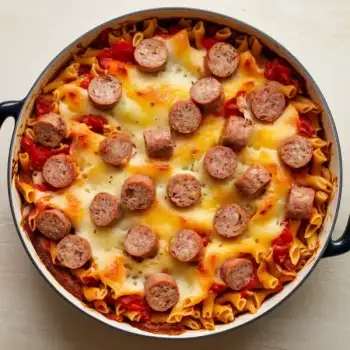 Savory Sausage and Three-Cheese Pasta Bake