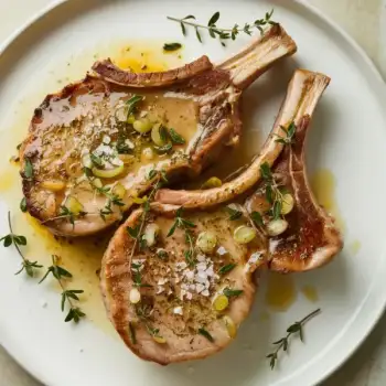 Juicy Herb-Infused Seared Pork Chops with Shallot-Thyme Pan Sauce