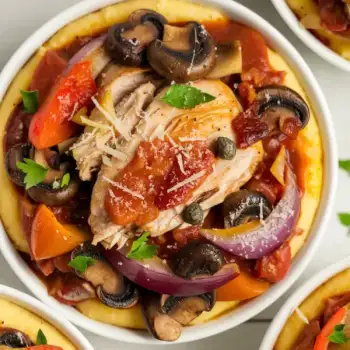 Slow Cooker Chicken Cacciatore with Mushrooms and Bacon