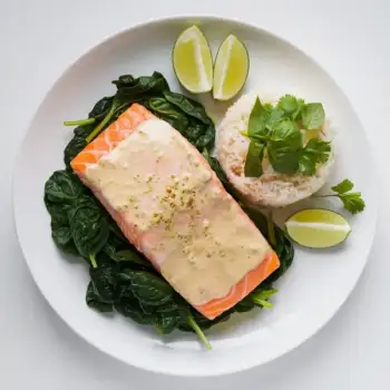 Creamy Coconut Miso Salmon with Spinach
