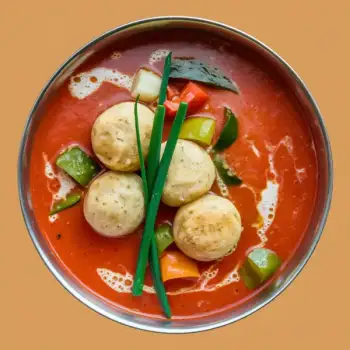 Hyderabadi Tomato Karhi with Optional Veggie Dumplings