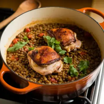 Braised Chicken and Lentils