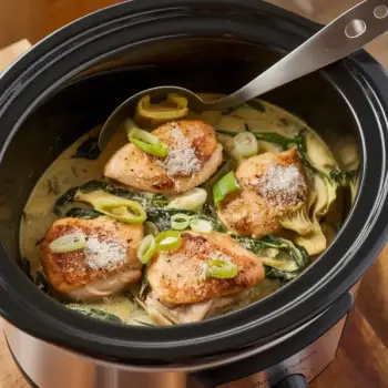 Slow Cooker Spinach-Artichoke Chicken Stew