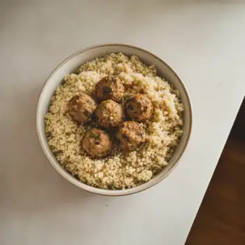 Israeli Couscous & Meatballs