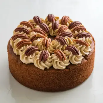 Spiced Applesauce Cake with Caramel Pecan Frosting