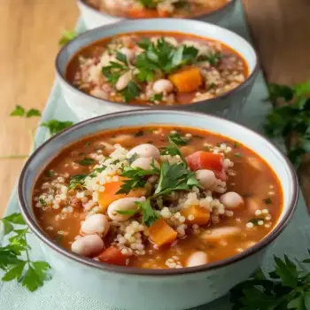 Hearty Quinoa and White Bean Soup
