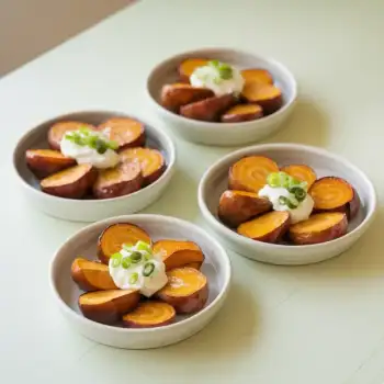 Roasted Yams with Spiced Honey and Lime Yogurt