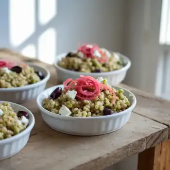 Barley Salad with Green Goddess Dressing, Pickled Onions, and Feta
