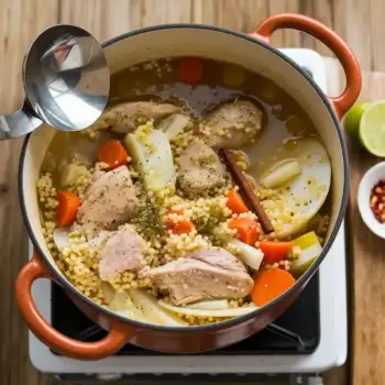 Spiced Chicken and Couscous Soup with Vegetables