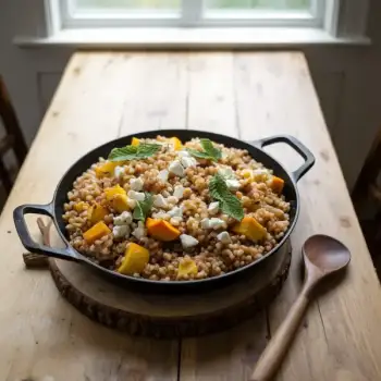 Farro with Roasted Squash, Feta, and Mint