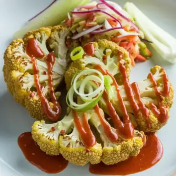 Crispy Cauliflower Steaks with Spicy Brush-On Sauce