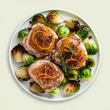 Crispy Orange-Rosemary Chicken with Golden Brussels Sprouts