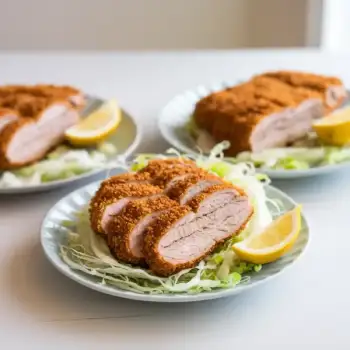 Pork Katsu with Shredded Cabbage and Scallions