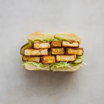 Crispy Tofu Pickle-Juice Sandwiches