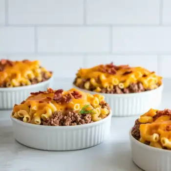 Cheesy Beef & Bacon Macaroni Casserole