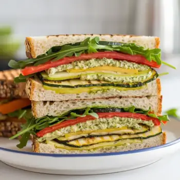 Savory Grilled Zucchini & Squash Pesto Sandwich