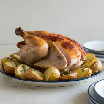 Roasted Chicken with Garlic, Oregano and Potatoes